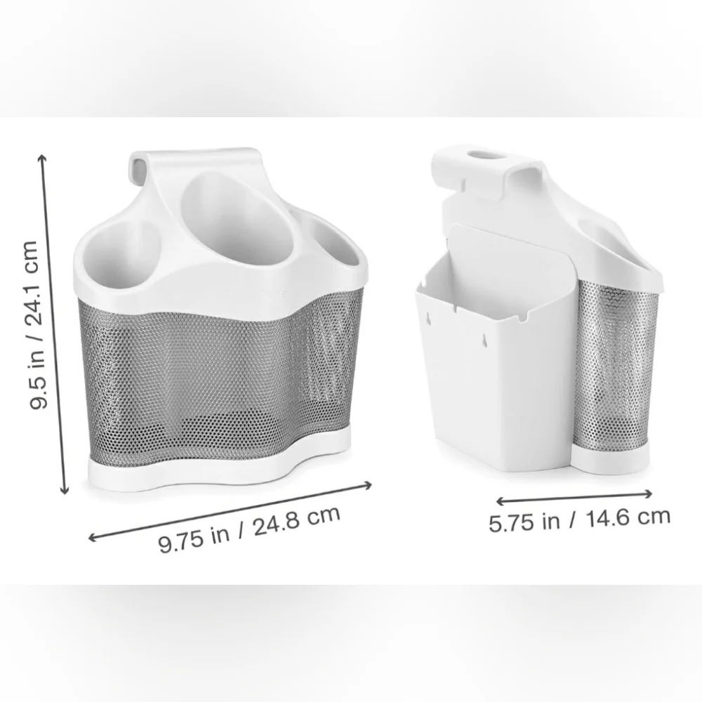 Polder White and Silver Hot Electric Styling Tools Storage Caddy